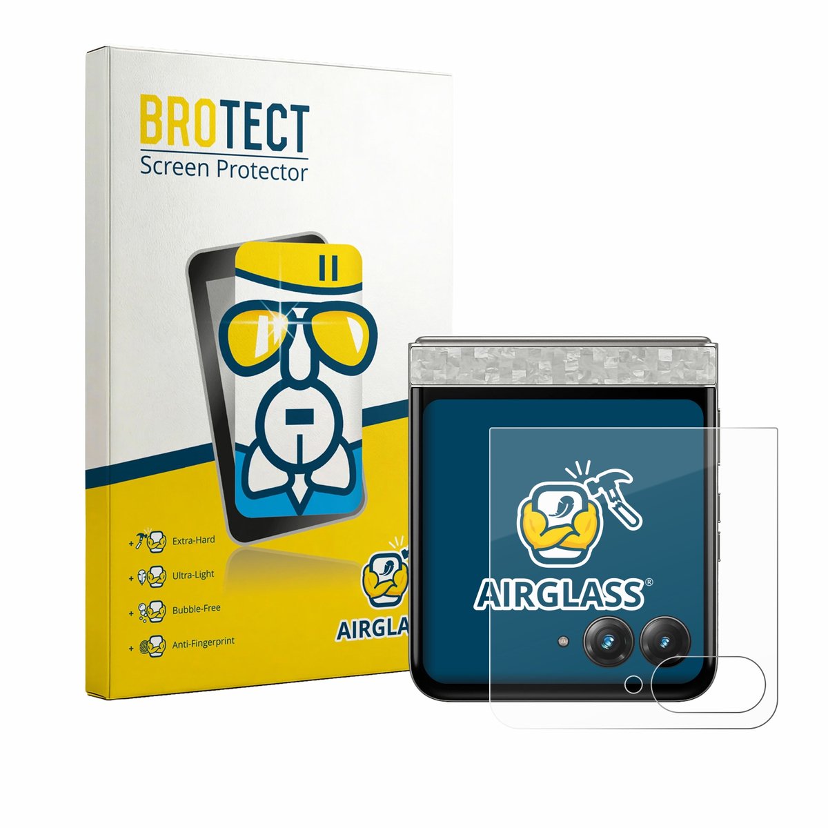 Screenprotector voor Motorola Razr 70 (Achterdisplay) Beschermglas transparant