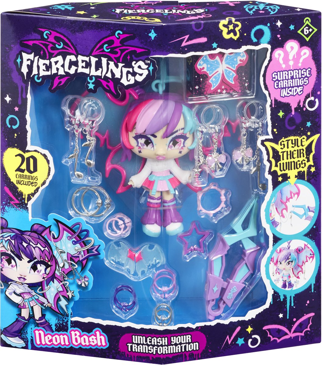 Goliath Fiercelings Neon Bash Deluxe Keychain – Modepop – Met accessoires