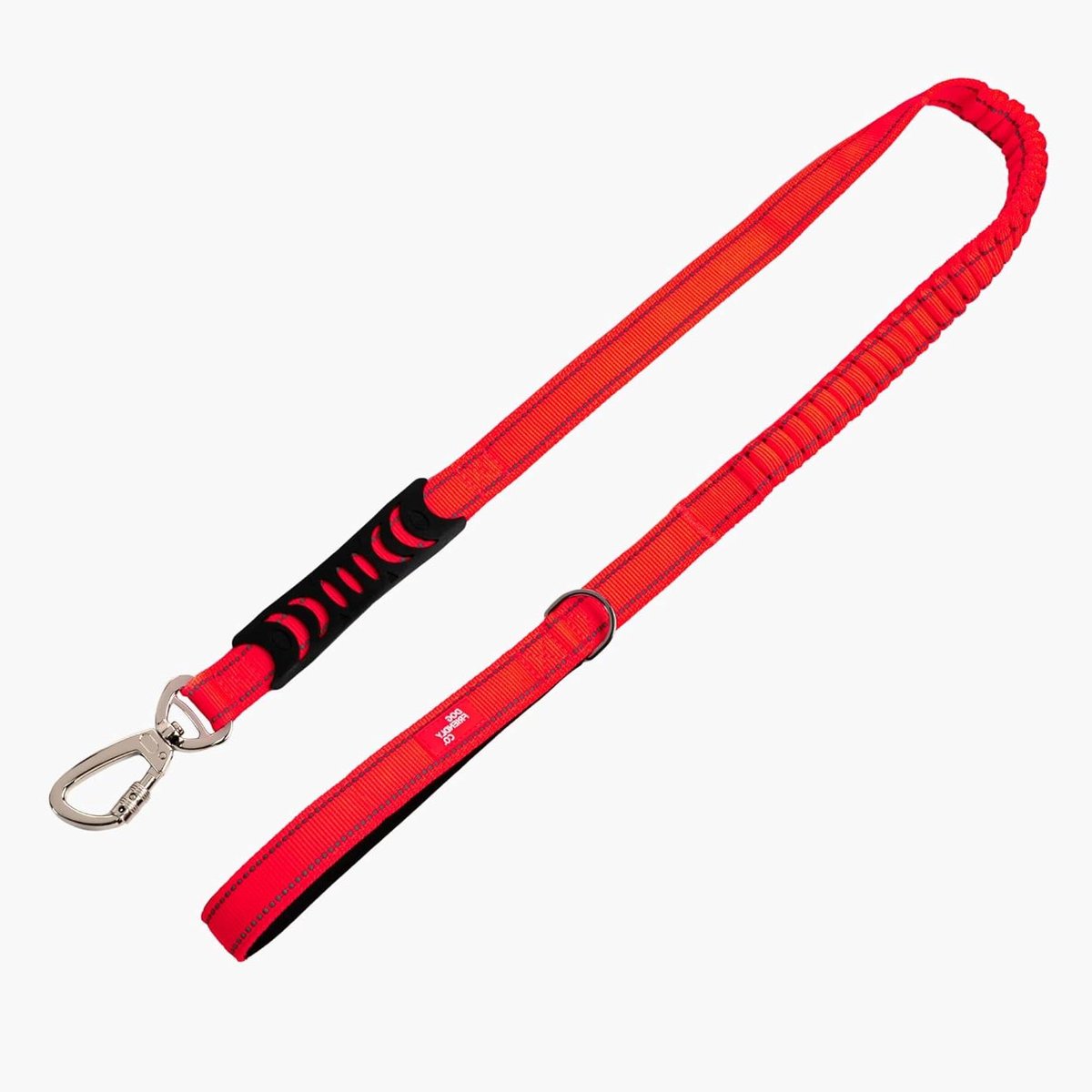 Hondenriem Bungee - Schokabsorberende Lijn - Comfortabel Wandelen - Trekvrij Ontwerp - 1.2 Meter - Rood