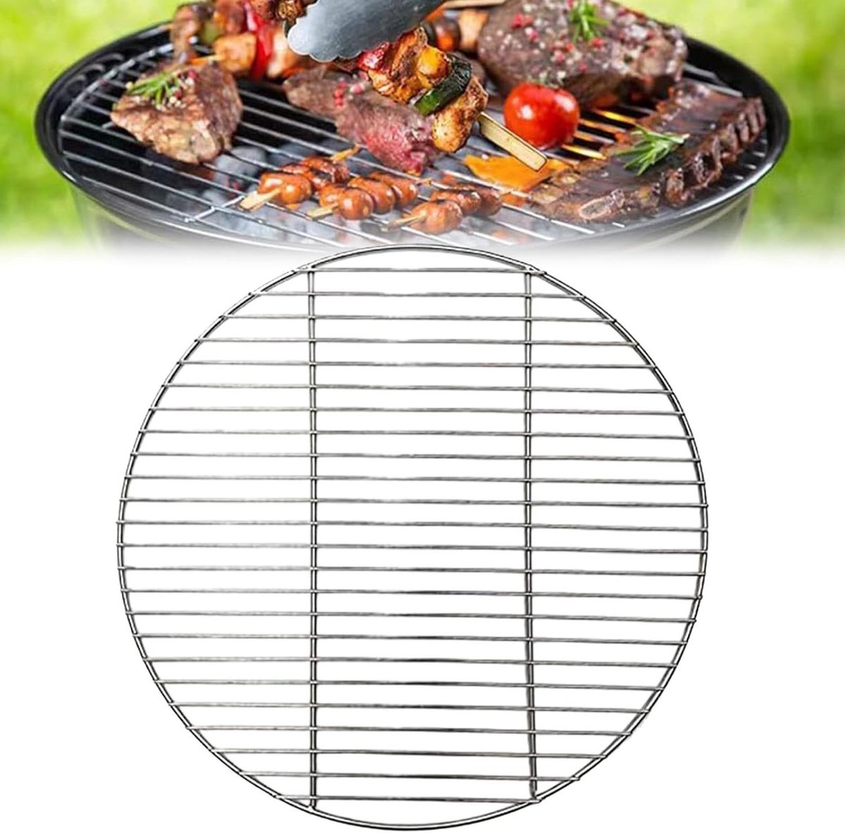 Grillrooster Rond - BBQ Rooster - Buiten Koken - Gelijkmatige Warmte - 43 cm - Zilver