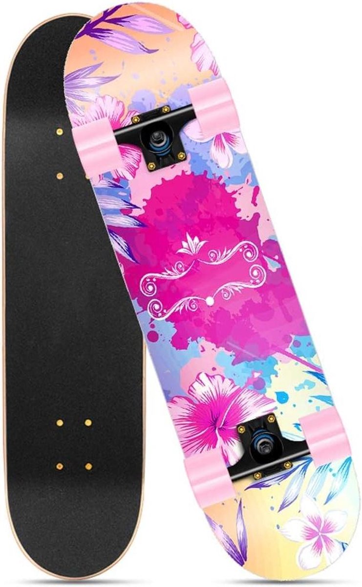 Compleet Skateboard Cruiser Longboard Street Skatepark 7 Lagen Esdoorn 31×8 Inch Brush the street C