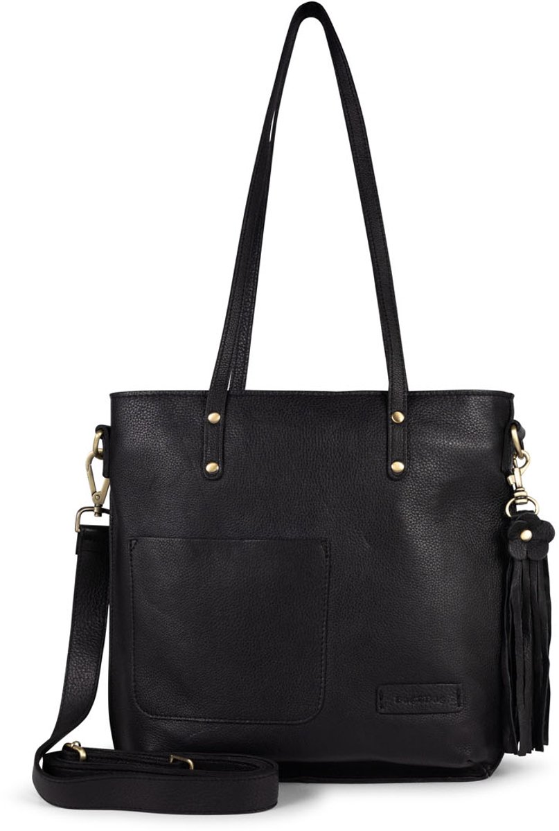Bag2Bag Leren Schoudertas/ Handtas/ Shopper Rome Black