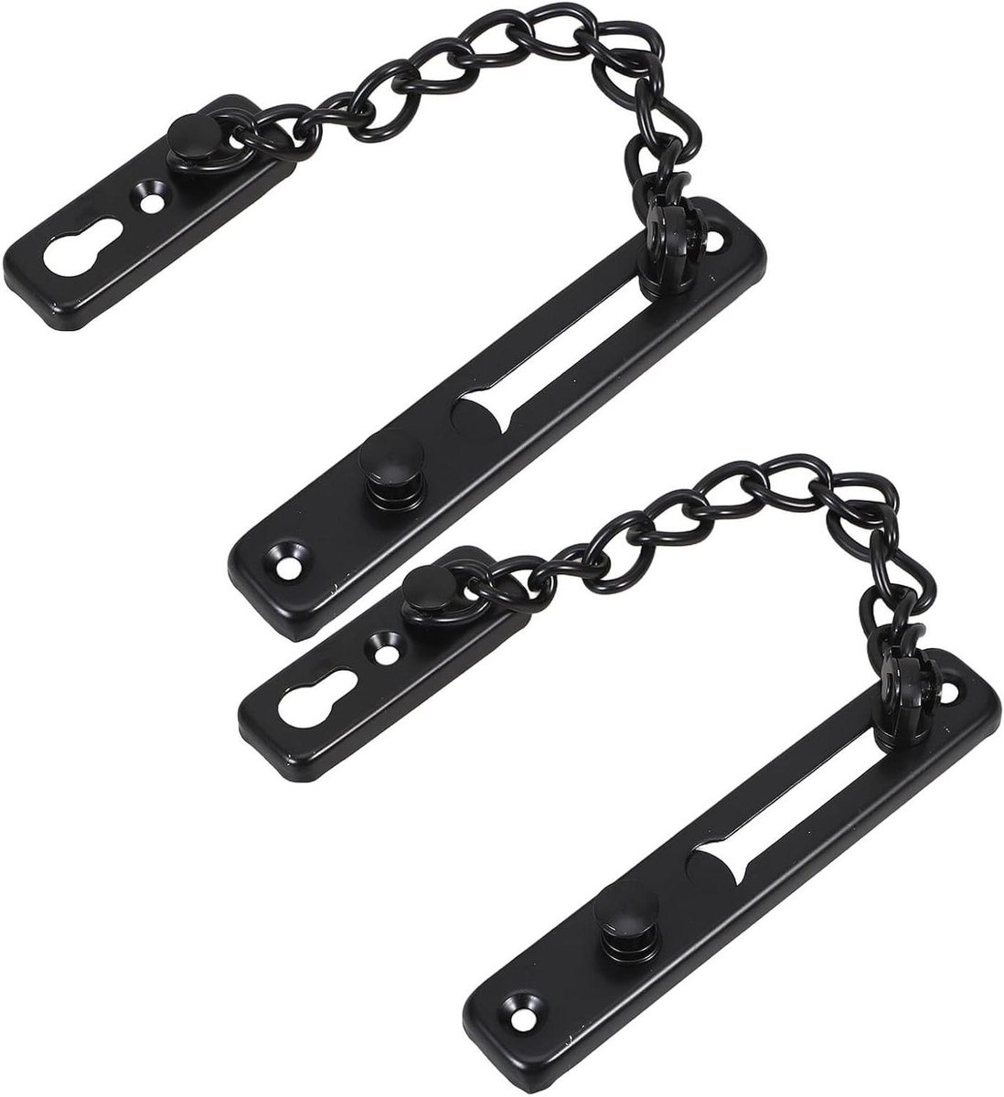 Deurketting Beveiliging - Kettingslot Deur - Extra Veiligheid - Roestvrij Staal - 12.5 cm - Zwart