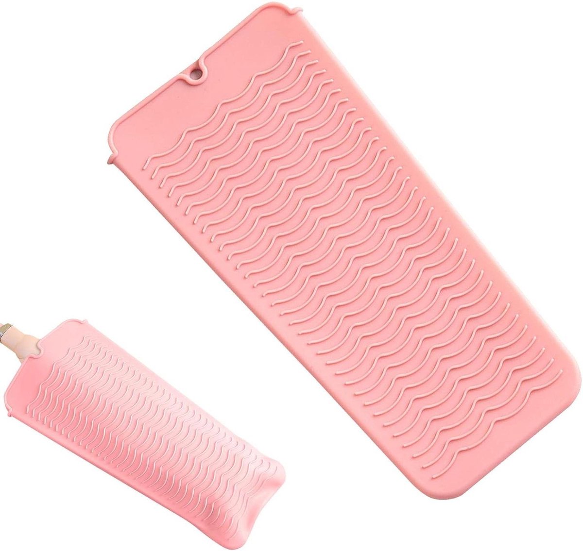 Stijltang Pad - Hittebestendige Mat - Haarstyling Bescherming - Duurzaam Siliconen Materiaal - 28.5 x 13.5 cm - Grijs