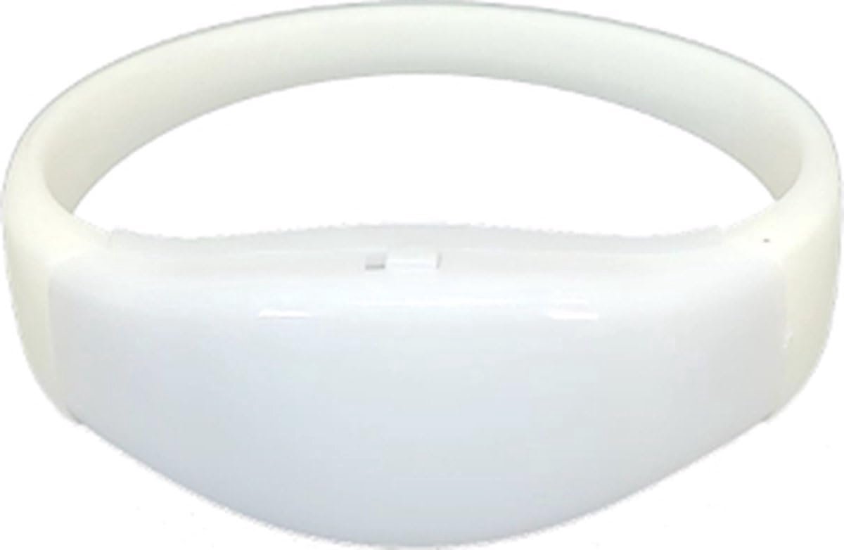 Okado LED Armband Wit – Lichtgevende Disco Armband met Clipsluiting – Unisex Festival Accessoire voor Feesten, Carnaval, Avondje Stappen, Hardlopen en Evenementen