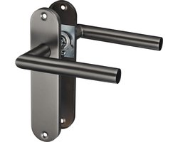 Silvano - Deurbeslag Gun Metal - Kort rond schild