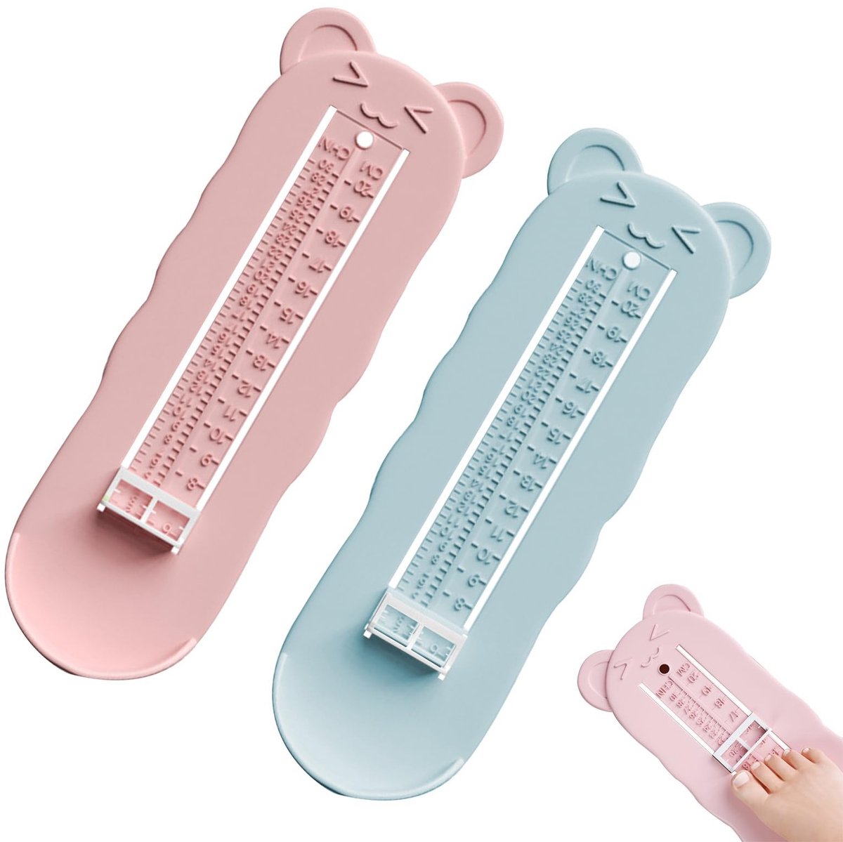 aladdien - Voetmaatmeter - Accuraat meten - Duurzaam materiaal - Roze en Blauw - Ideaal voor kinderen - Handig hulpmiddel - Geschikt voor groeiende ...