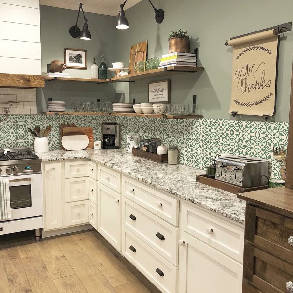 SPHProducts - Alwayspon 25 Stuks Marokkaanse Tegel Stickers Groen - Zelfklevend voor Badkamer en Keuken