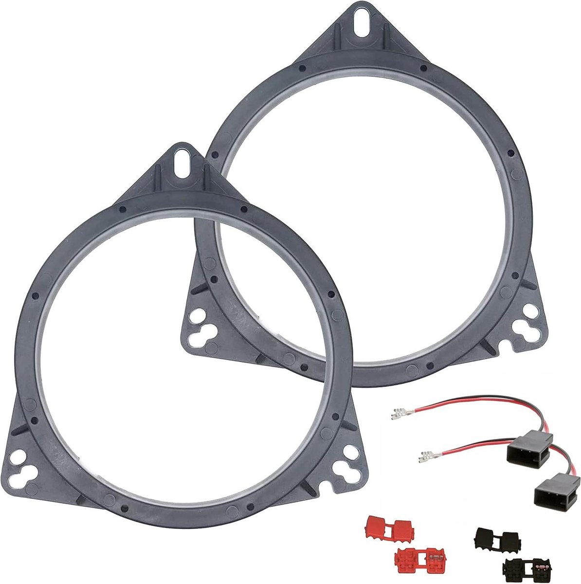 Luidsprekerringen Adapter - Montagebeugels - Auto Audio - Massieve Constructie - 165mm - Zwart