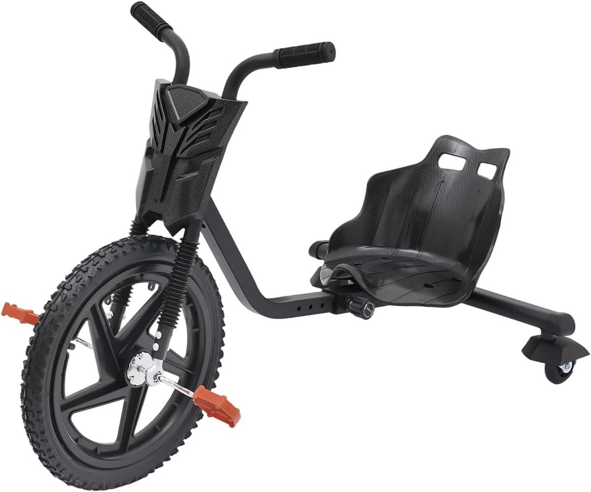 Drift Trike - Kinderdriewieler Scooter - Buitenspelen - Verstelbaar Ontwerp - 80 kg Draagvermogen - Zwart met Strepen