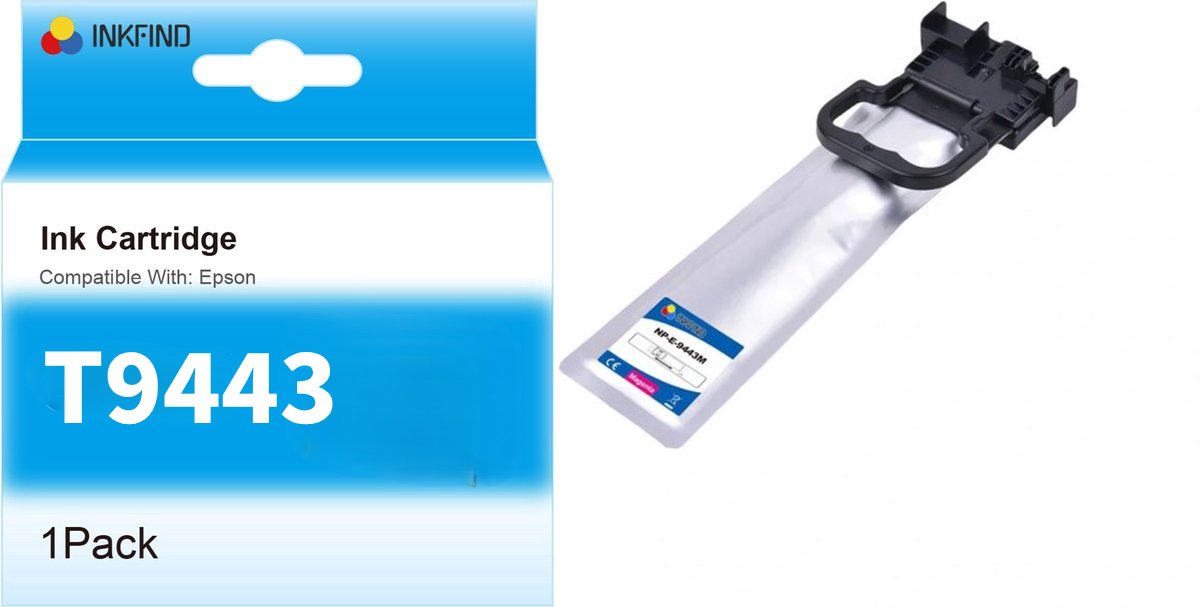 INKFIND T944 Magenta Inktcartridge compatibel met Epson T944 (T9443) Hoge Capaciteit - 1-pack Magenta*1