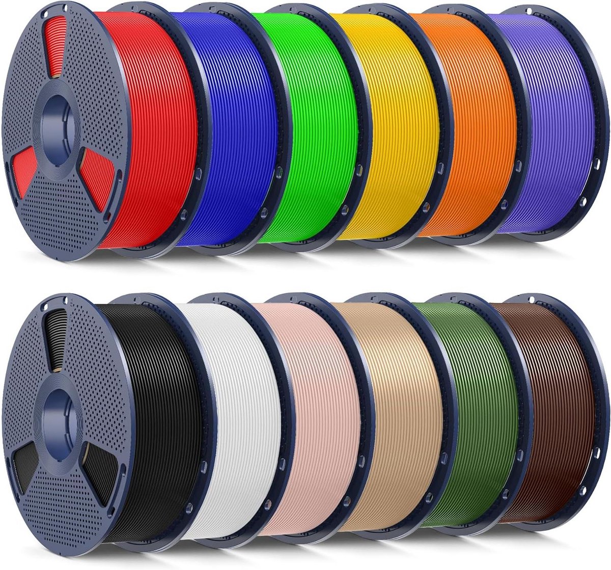 3D Printer Filament - PLA+ Spoelen - Hobby Projecten - Verbeterde Sterkte - 12 Rollen - Meerkleurig