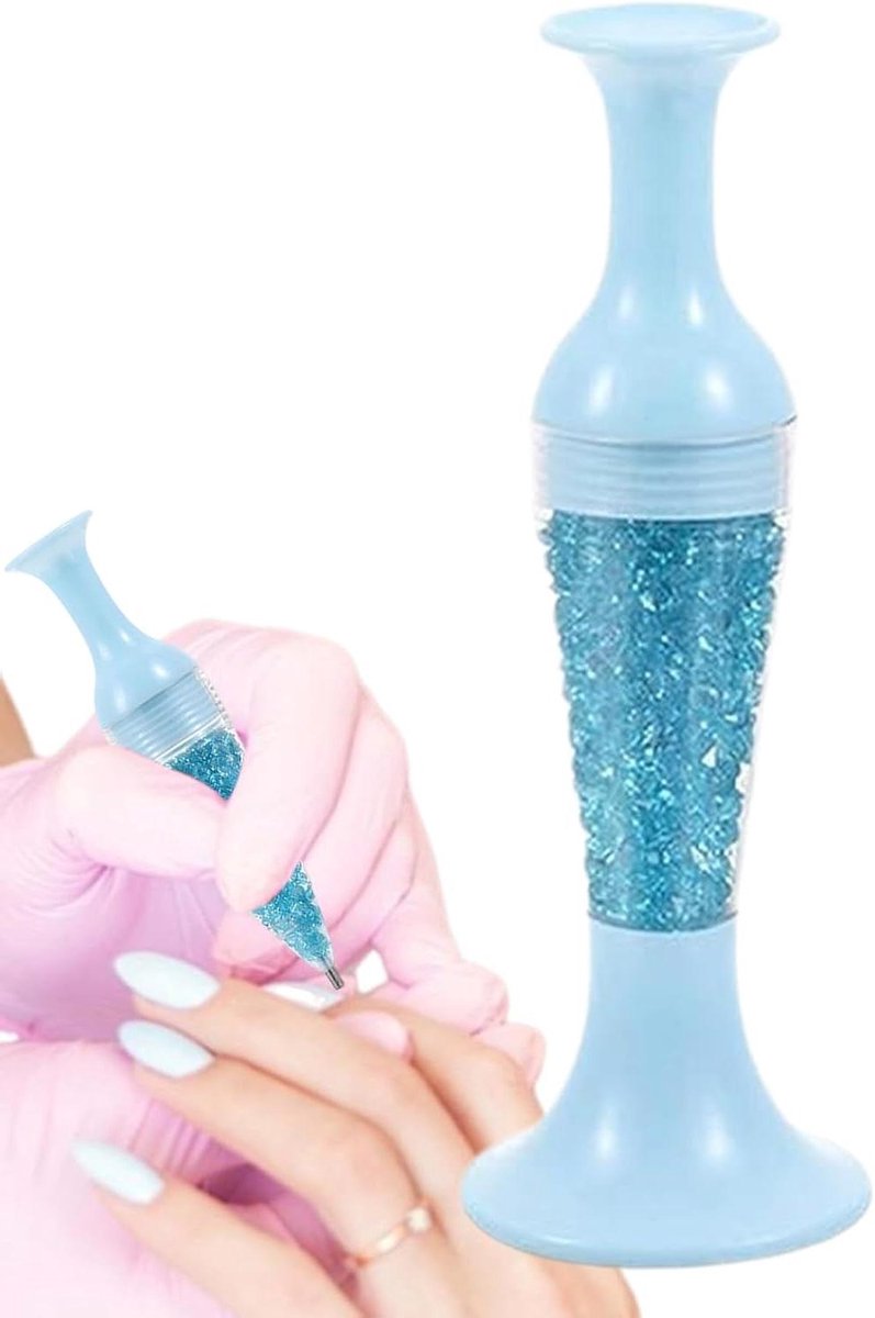 Diamond Art Pen - Boorpen Nail Art - Creatief Knutselen - Vaasvorm Design - 4x12CM - Blauw Violet