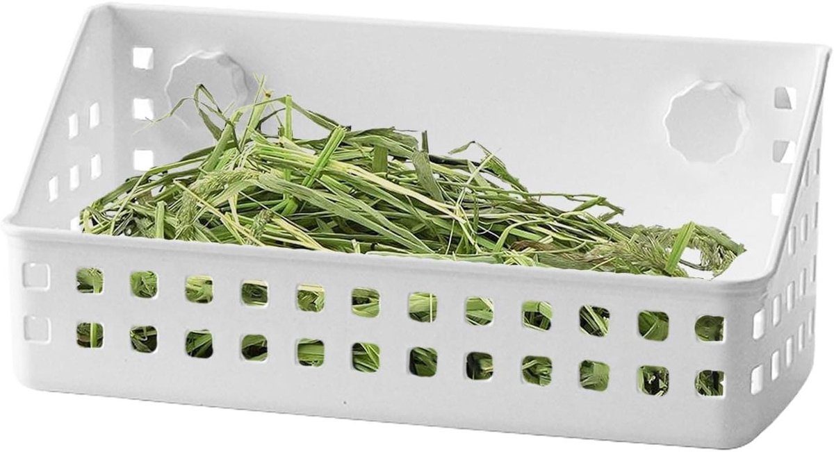 Hooibak Dispenser - Knaagdier Voerbak - Netjes Voeren - Anti-knagen Ontwerp - 20x14x12 cm - Multikleur
