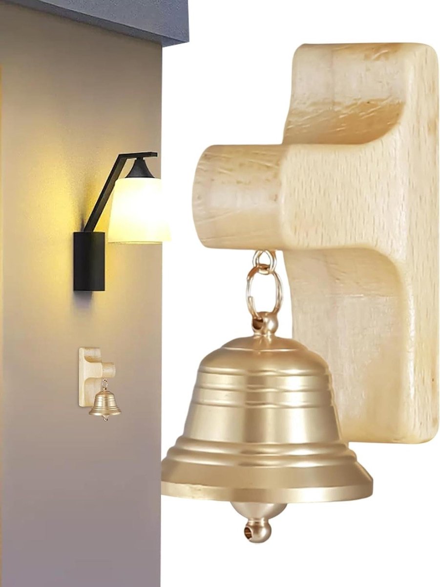 Magnetische Deurbel - Decoratieve Winkelbel - Bezoekers Melder - Eenvoudige Installatie - 88 x 56 cm - Houtkleur