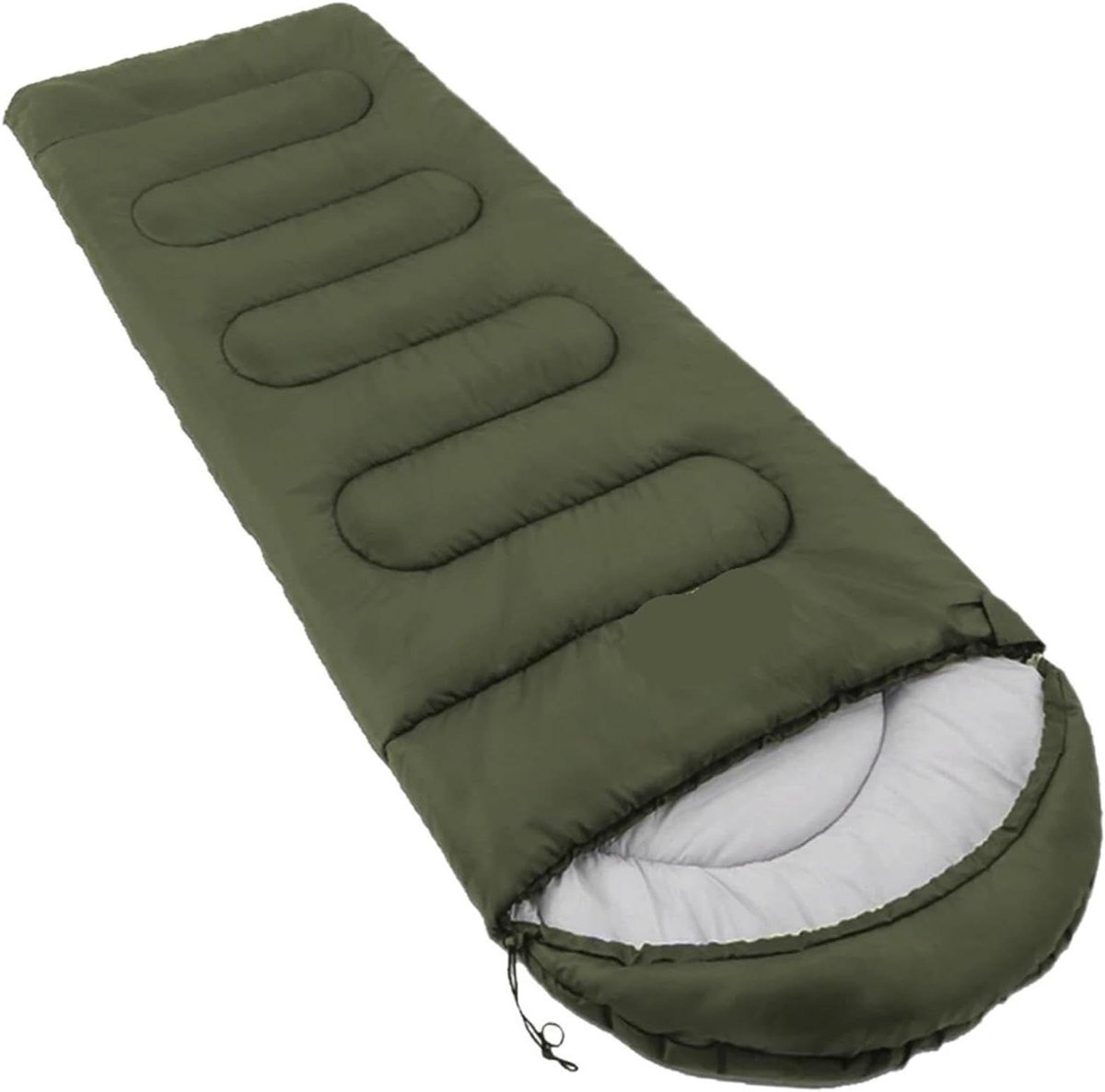 Slaapzak Katoen - Outdoor Bag - Kamperen en Wandelen - Lichtgewicht Draagbaar - 2000 Gram - Groen-rechts