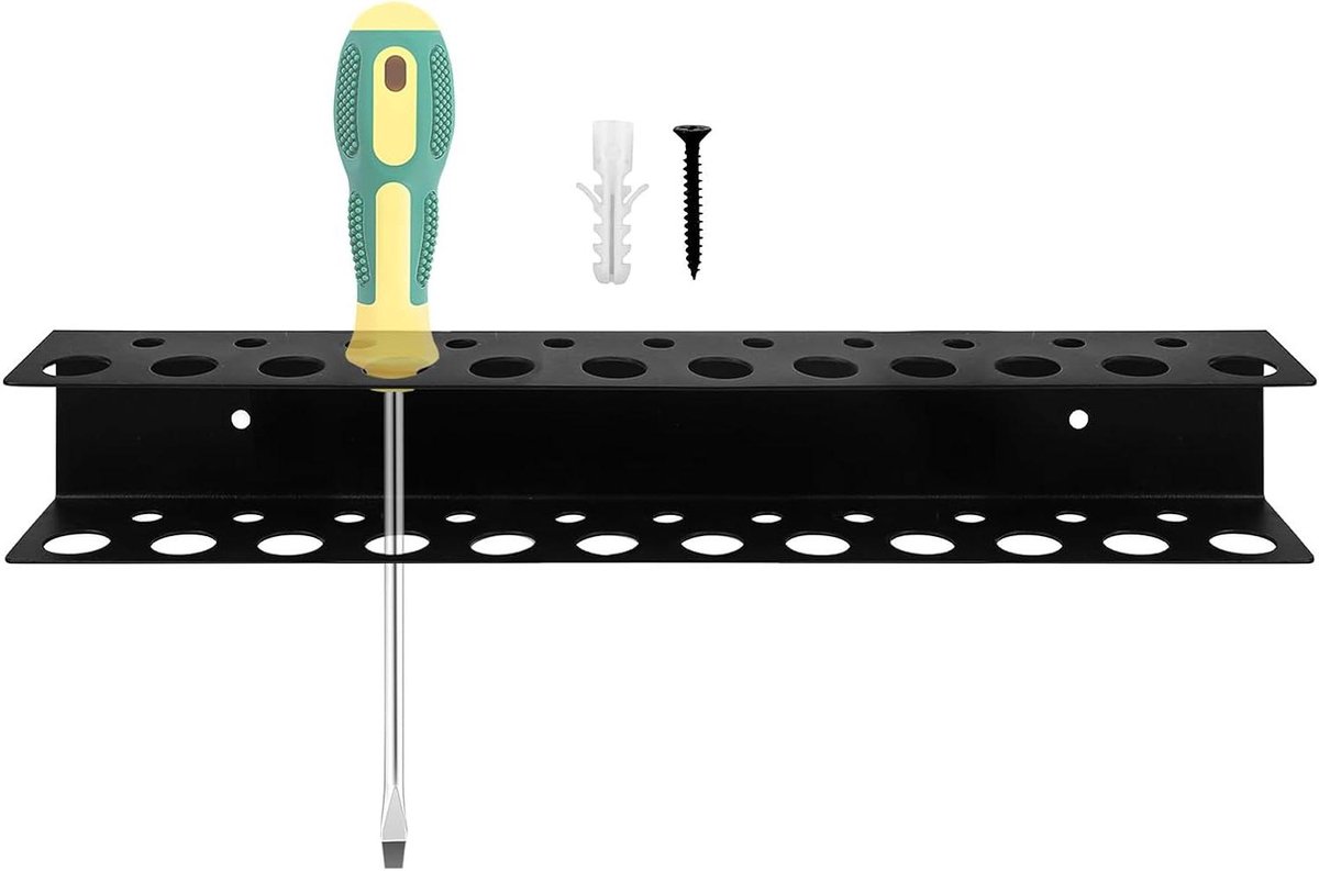 Schroevendraaier Organizer - Gereedschapshouder - Werkplaats Opbergen - 23 Gaten Capaciteit - 32 x 5 x 4 cm - Meerkleurig