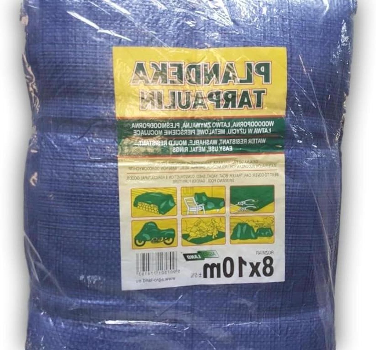 Dekzeil met ringen - Beschermhoes doek - Buiten beschermen - Waterdicht schimmelwerend - 8 x 10 meter - Blauw