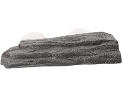 Zonneplatform Schildpad - Drijvend Eiland - Reptielen Zonnen - Veilig Harsmateriaal - 21.5 cm - Donkergrijs