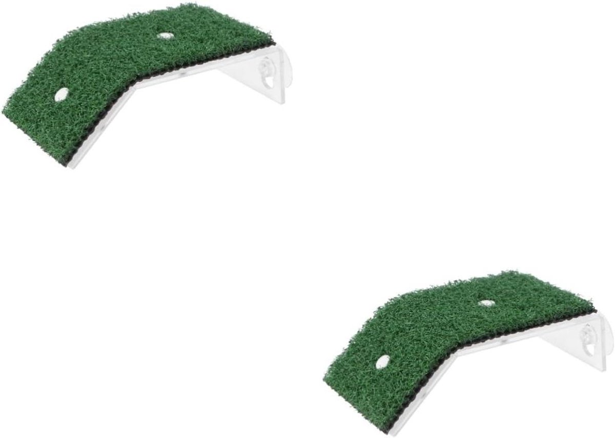 Reptielen Zonneplatform - Drijvend Eiland - Terrarium Decoratie - Met Zuignappen - 2 Stuks - Groen