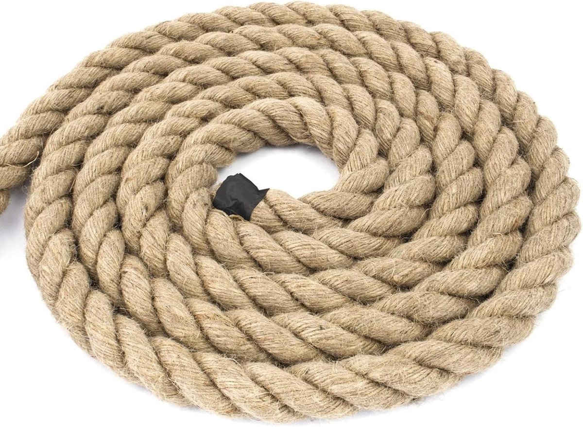 Jute touw - Natuurlijk touw - Decoratie en bevestiging - Milieuvriendelijk en sterk - 45 meter 8 mm - Natuurlijk