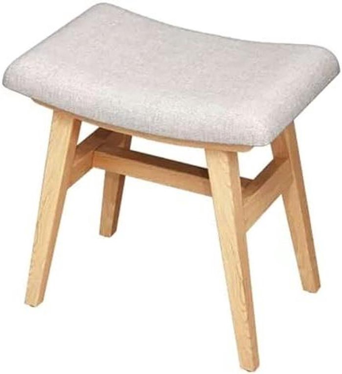 Vanity Kruk - Make-up Stoel - Kamer Decoratie - Stevige Houten Poten - 17 inch Hoog - Grijs
