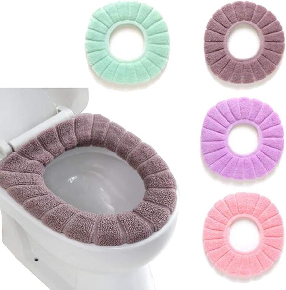 Toiletzitting Covers - Zachte Pads - Comfortabel Zitten - Wasbaar Herbruikbaar - 4 Stuks - Verschillende Kleuren