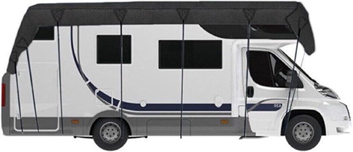 RV Dak Cover - Camper Beschermhoes - Buitenhuis Opslag - Scheurbestendig Materiaal - 500 x 300 cm - Zwart