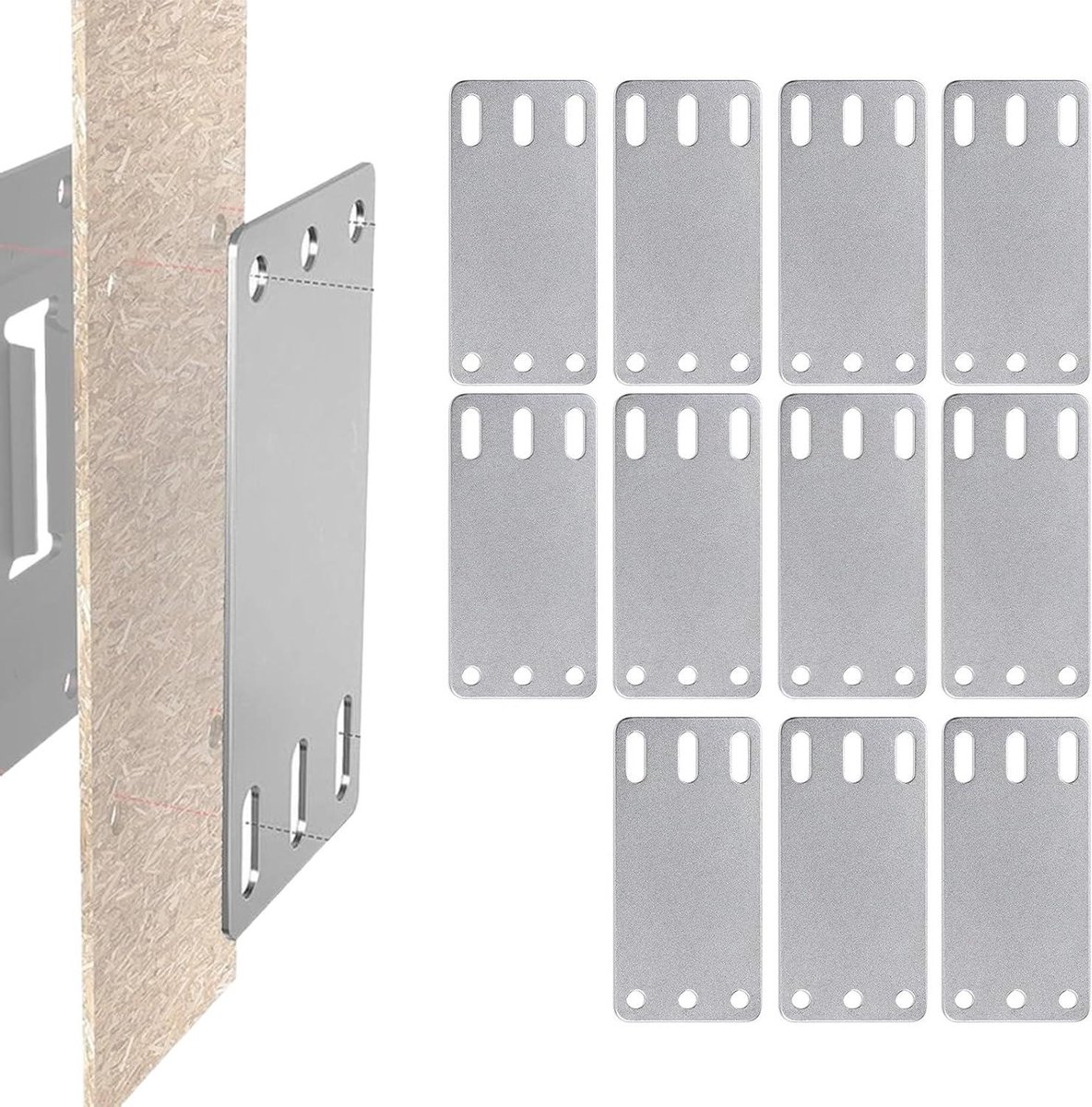 Montageplaten - E-track houders - Bevestigen van lading - Gestabiliseerde bevestiging - 12 stuks - Verzinkt