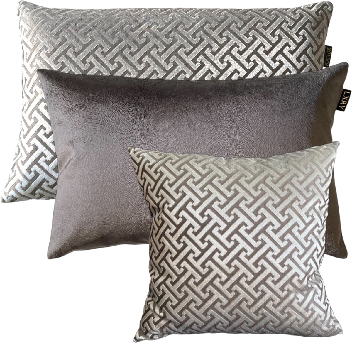 Zippi Design Sierkussen SET Beach 40x60, 40x60 en 45x45 cm 3 sierkussens (luxe veren) kleuren taupe, goud, beige bruin,creme wit
