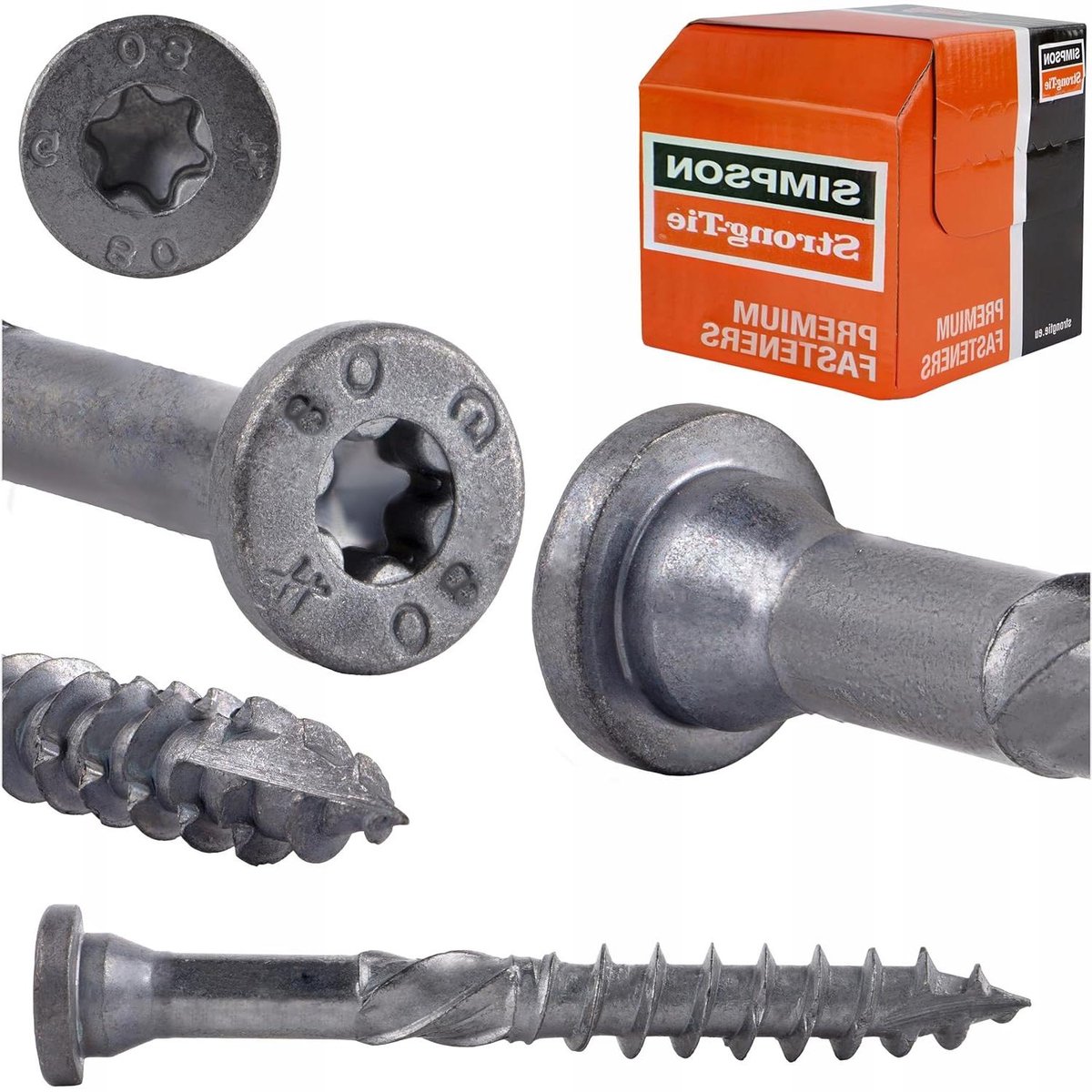 Houten connector schroeven - Verbindingsschroeven metaal - Houtconstructies bouwen - Corrosiebestendige Impreg+ - 50 stuks 8x80 - Zilver