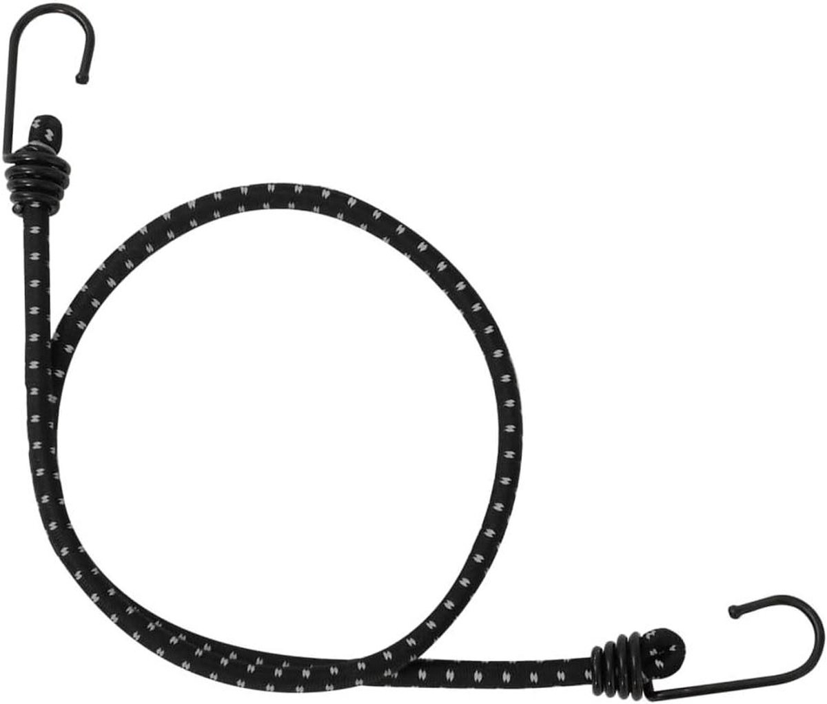 Elastische touwen - Spanbanden met haak - Vastzetten lading - Reflecterende strepen - 88 cm 25 stuks - Zwart