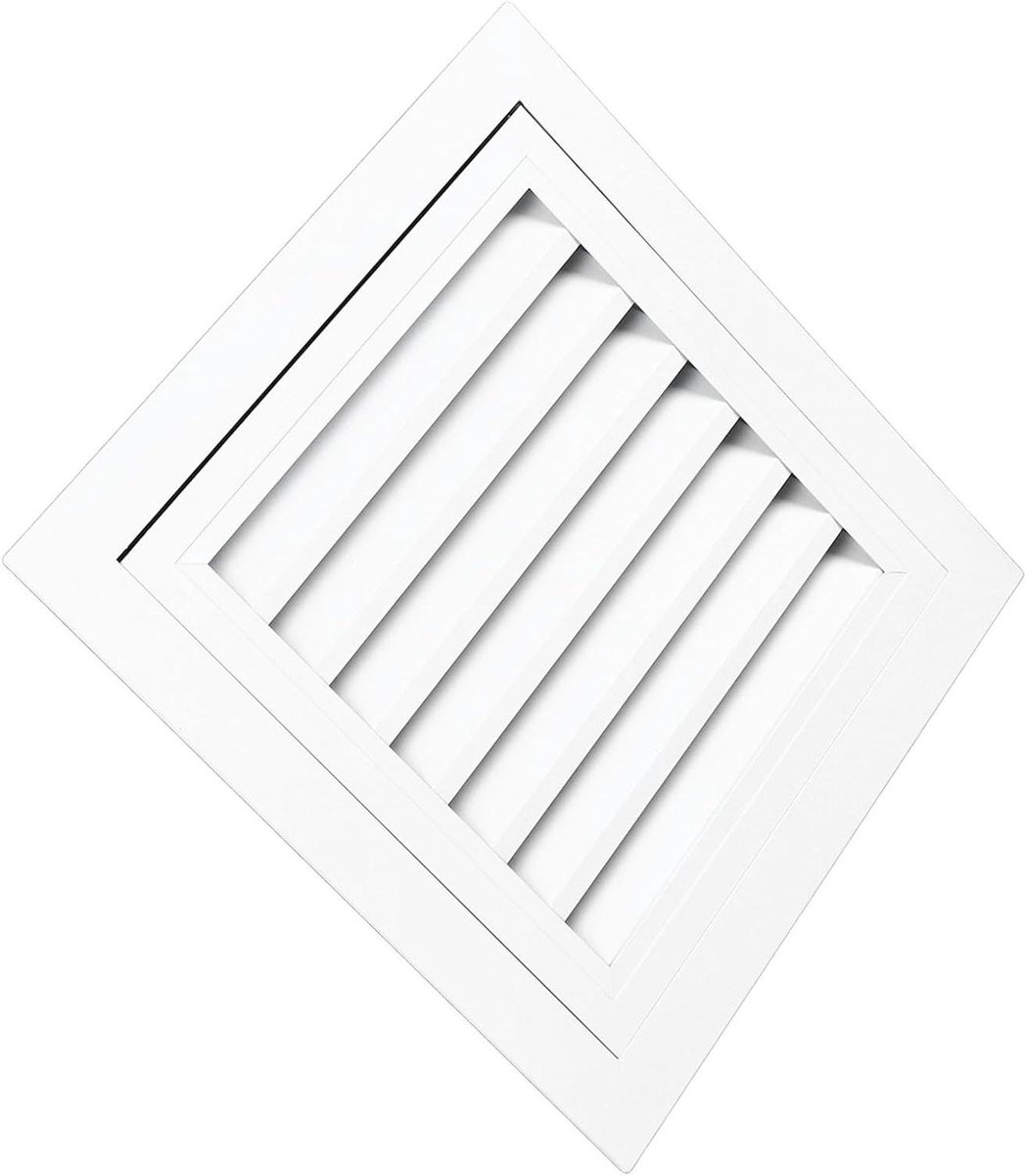 Gevelventilatie - Ventilatierooster Lamellen - Binnenklimaat Verbeteren - Duurzaam Aluminiumlegering - 35 x 35 cm - Zilverkleurig
