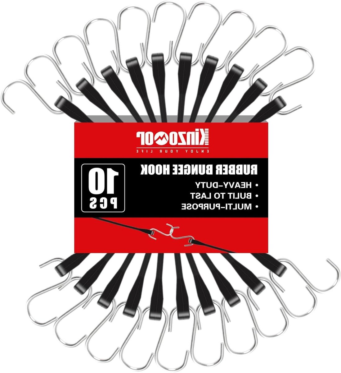 Bungee Koorden - Elastische Spanbanden - Vastzetten van Lading - Met Haken - 25 cm - Zwart