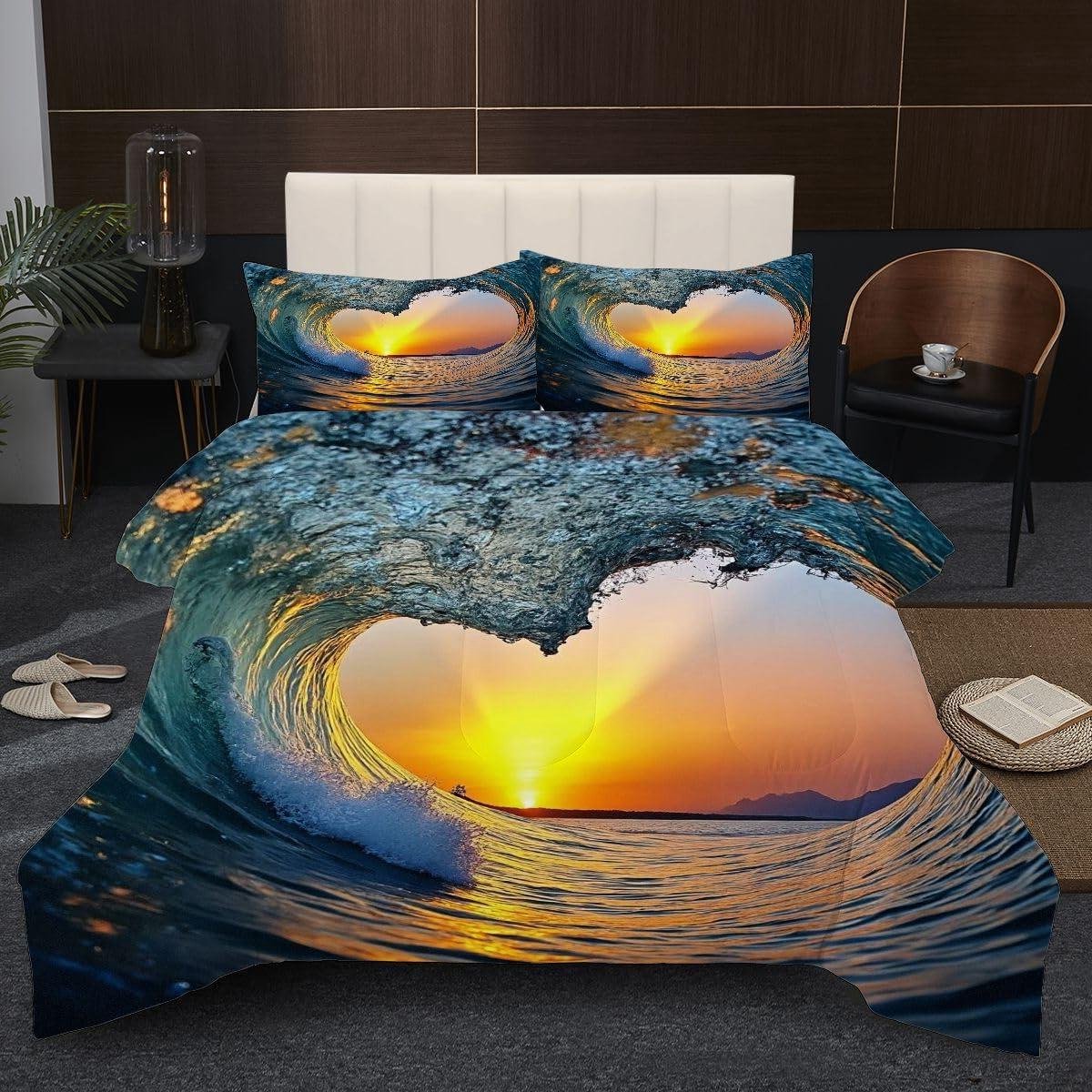 Dekbed set - Kussenslopen - Comfortabel slapen - Realistisch 3D design - 155x220 cm - Blau