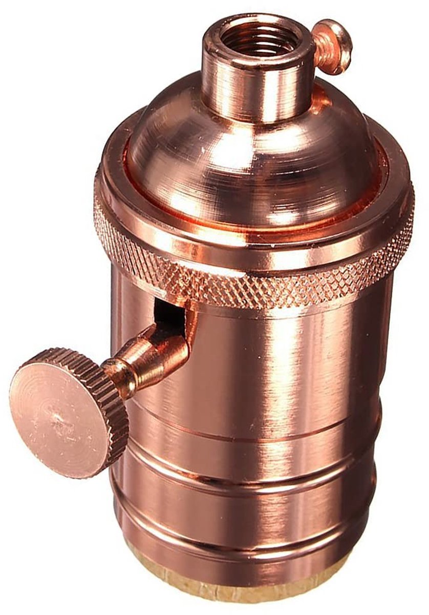 ONF3 - Retro Lamphouder - Edison Antieke Hanglamp Socket - Rood Brons - E26/E27 Verlichtingsarmaturen - Perfect voor DIY Projecten - Uniek Design