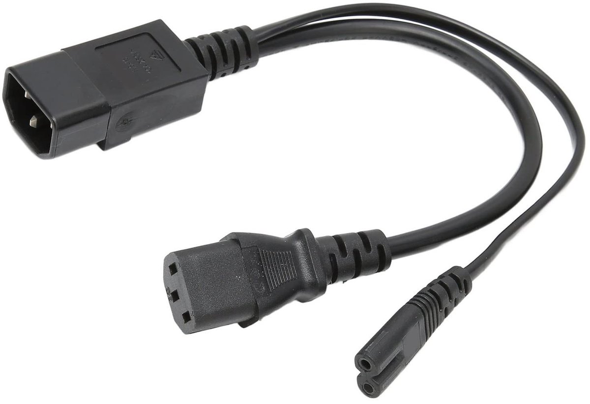 SPHProducts - Verlengsnoer C14 naar C13 C7 - 32cm 10A 250V - Geschikt voor Apparaten - Duurzaam Verlengsnoer - Ideaal voor Thuisgebruik - Praktisch en