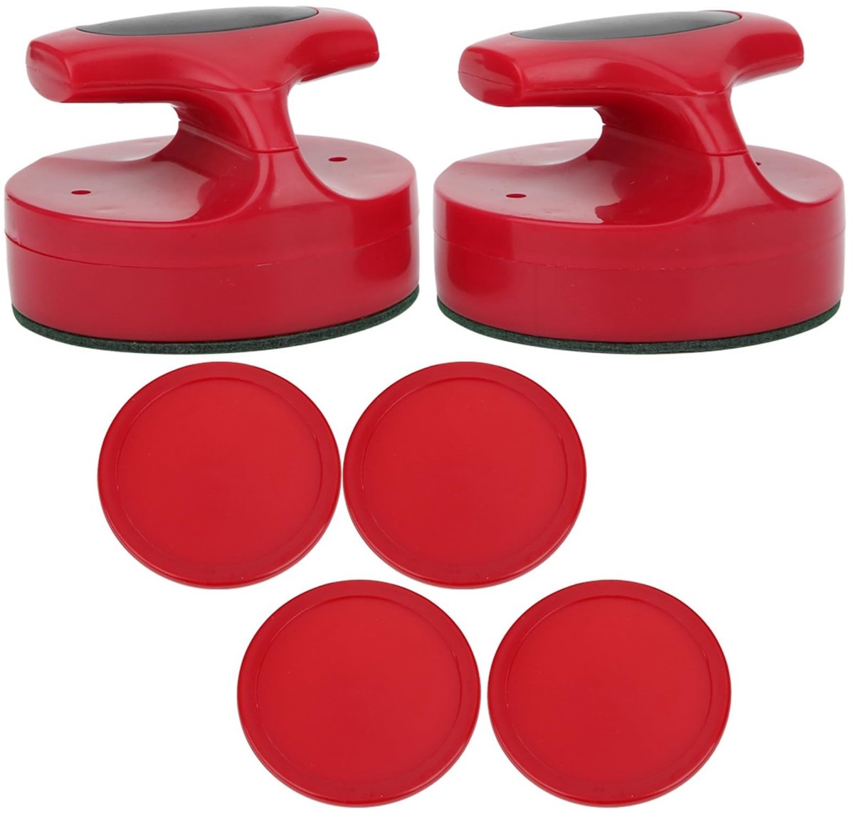 Allecto - Air Hockey Vervanging - Rode Air Hockey Pushers - Duurzaam en Comfortabel - Grote Maat - Air Hockey Accessoires - Geschikt voor Kinderen