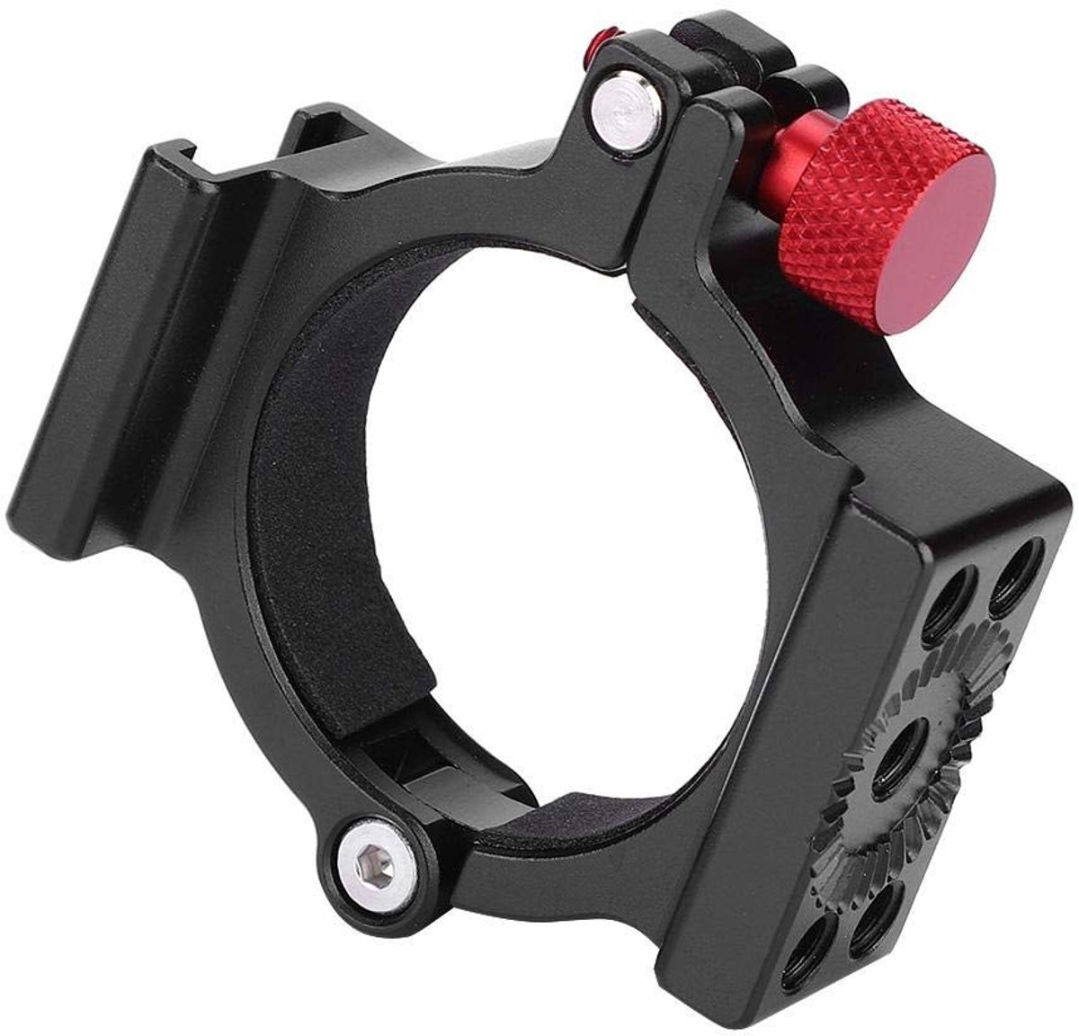 Allecto - Ring-flitsschoenadapter - Verlengringhouder voor videoproductie - Rood - Koude schoen voor monitor en microfoon - Geschikt voor Zhiyun Sm...