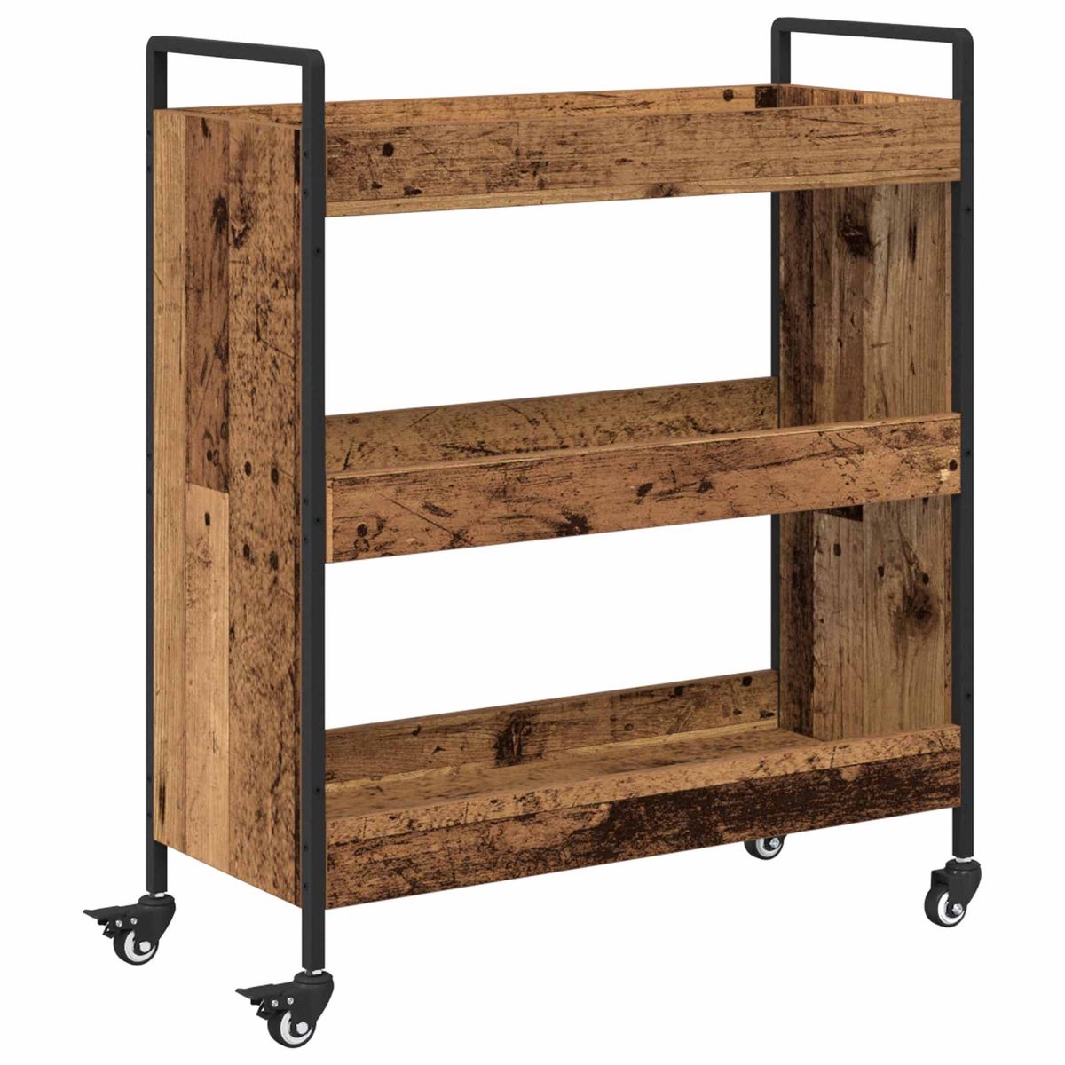 vidaXL - Keuken - Trolley - Oudhout - 70 - x - 30 - x - 82 - cm - Bewerkt - hout