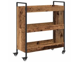 vidaXL - Keuken - Trolley - Oudhout - 70 - x - 30 - x - 82 - cm - Bewerkt - hout