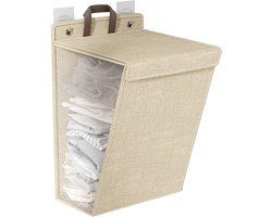 VT Goods - Vouwbare wandwasmand - Grote capaciteit van 90L - Multifunctionele opbergoplossing voor schoenen en handdoeken - Beige - Ruimtebesparend ...