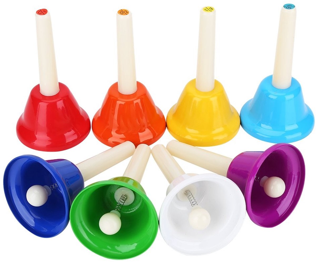 aladdien - Metalen Belletjes Set - 8-tune handbellen - Diatonische muziekeducatie - Geschikt voor kinderen - Muziekles