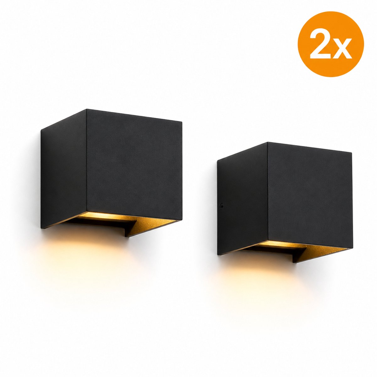 Narvie Wandlamp met Bewegingssensor - Set van 2 - Draadloos Oplaadbaar via USB-C - Warm Wit 3000K - Zwart
