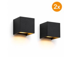 Narvie Wandlamp met Bewegingssensor - Set van 2 - Draadloos Oplaadbaar via USB-C - Warm Wit 3000K - Zwart