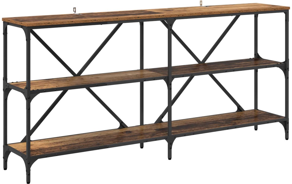 vidaXL Wandtafel - Oudhout - 160 - x - 30 - x - 75 - cm - Bewerkt - hout