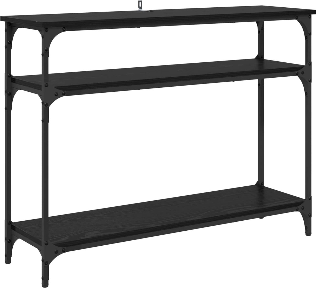 vidaXL Wandtafel - Zwart - Eiken - 100 - x - 29 - x - 75 - cm - Bewerkt - hout Zwart eiken