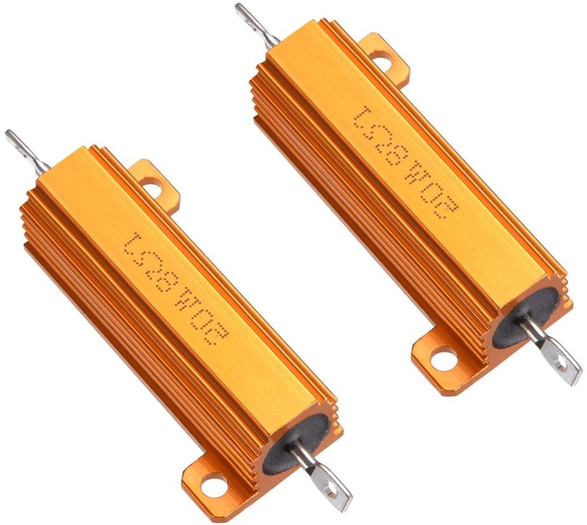Aluminium Weerstand - Spoel Belasting - Elektronica Projecten - 5% Tolerantie - 2 Stuks - Goud