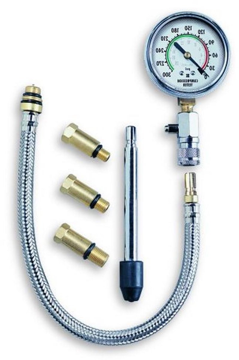 Compressie Tester Kit - Motor Tester - Motor Diagnose - 6 Delige Set - 14 & 18 mm - Multicolor