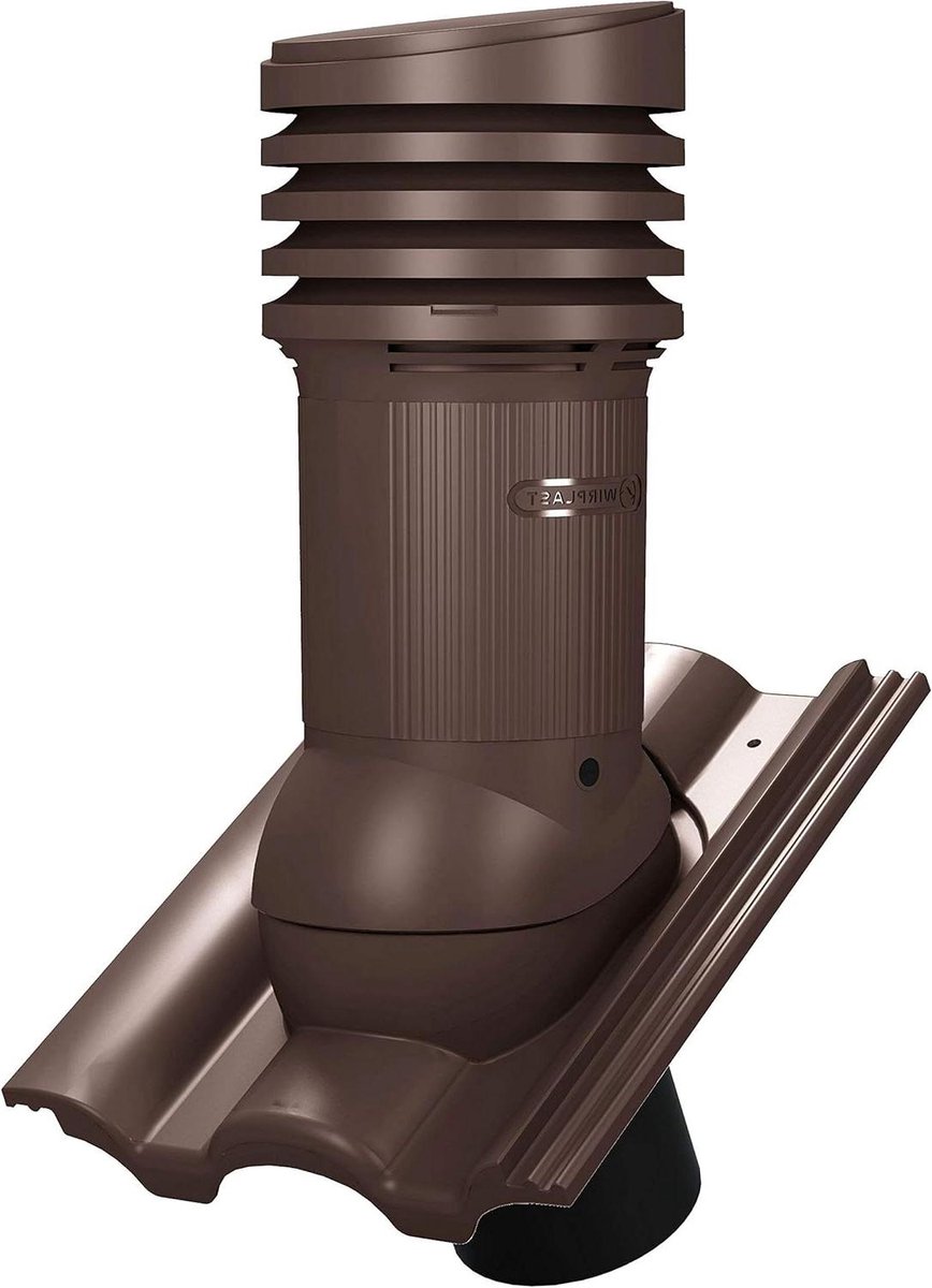 Dakdoorvoer EVO - Ventilatieschoorsteen Ontluchter - Effectieve Ventilatie - Geïntegreerde Waterpas - DN150 490mm - Bruin RAL 8017